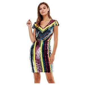 As U Wish Multicolor Sequin Midi Dress